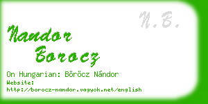 nandor borocz business card